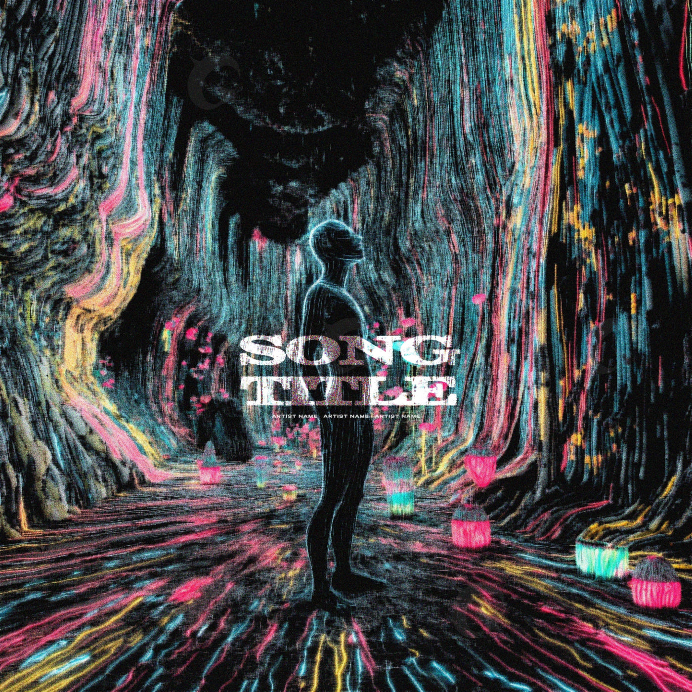 Neon forest wanderer