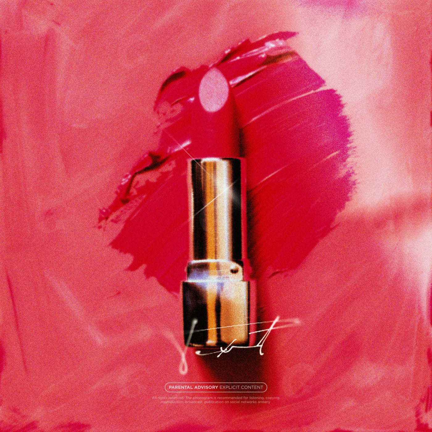 Golden lipstick stroke