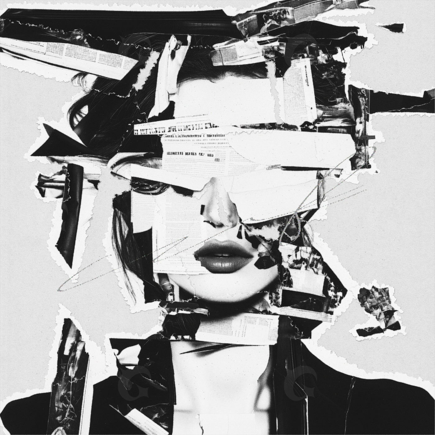 Fragmented woman portrait