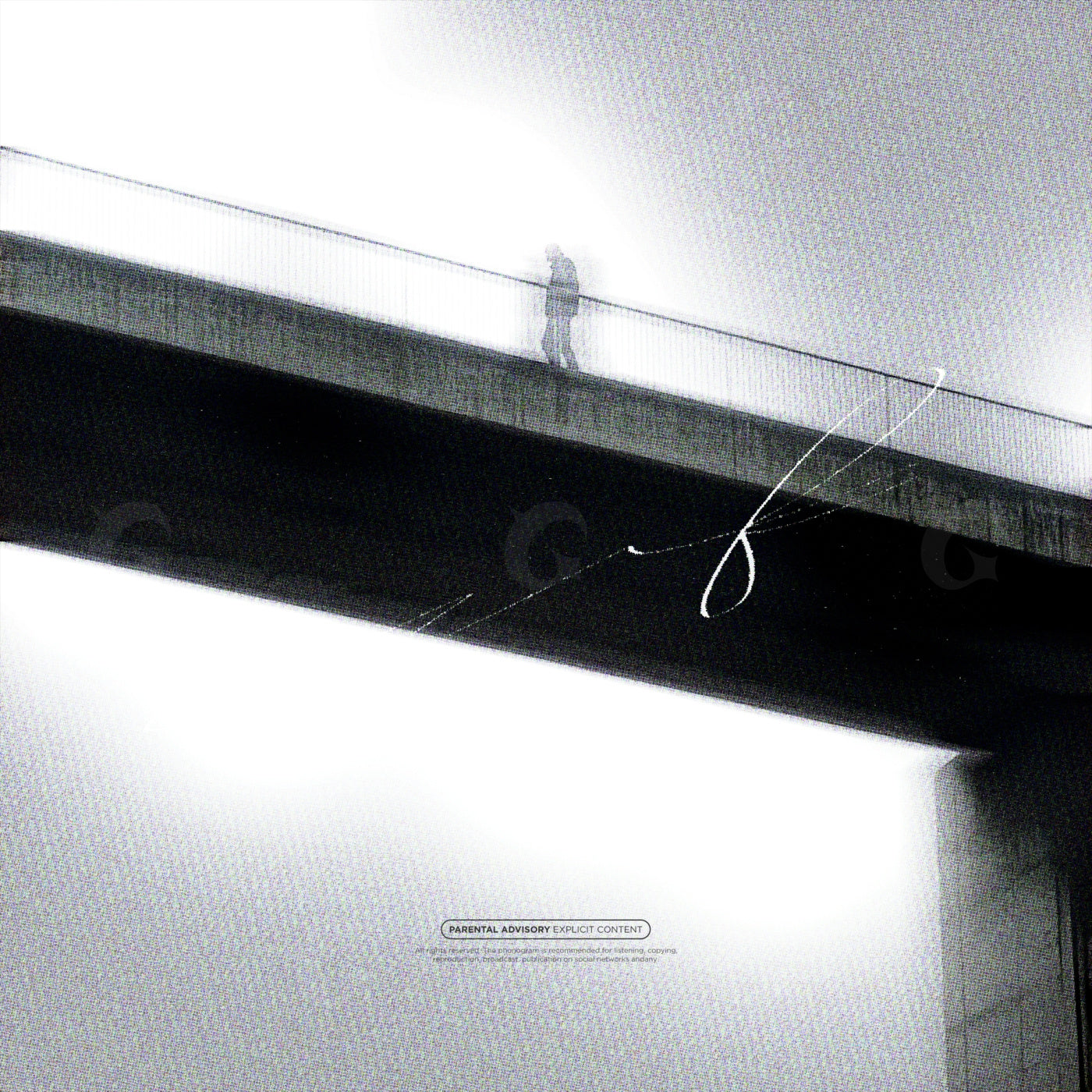 Lonely bridge walker