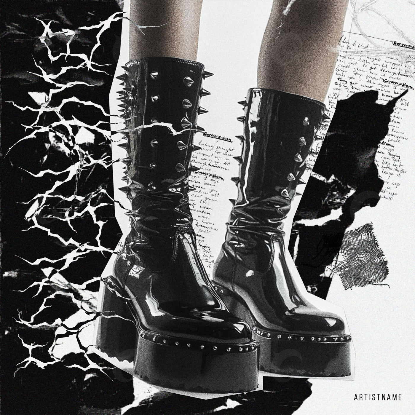 Spiked platform boots