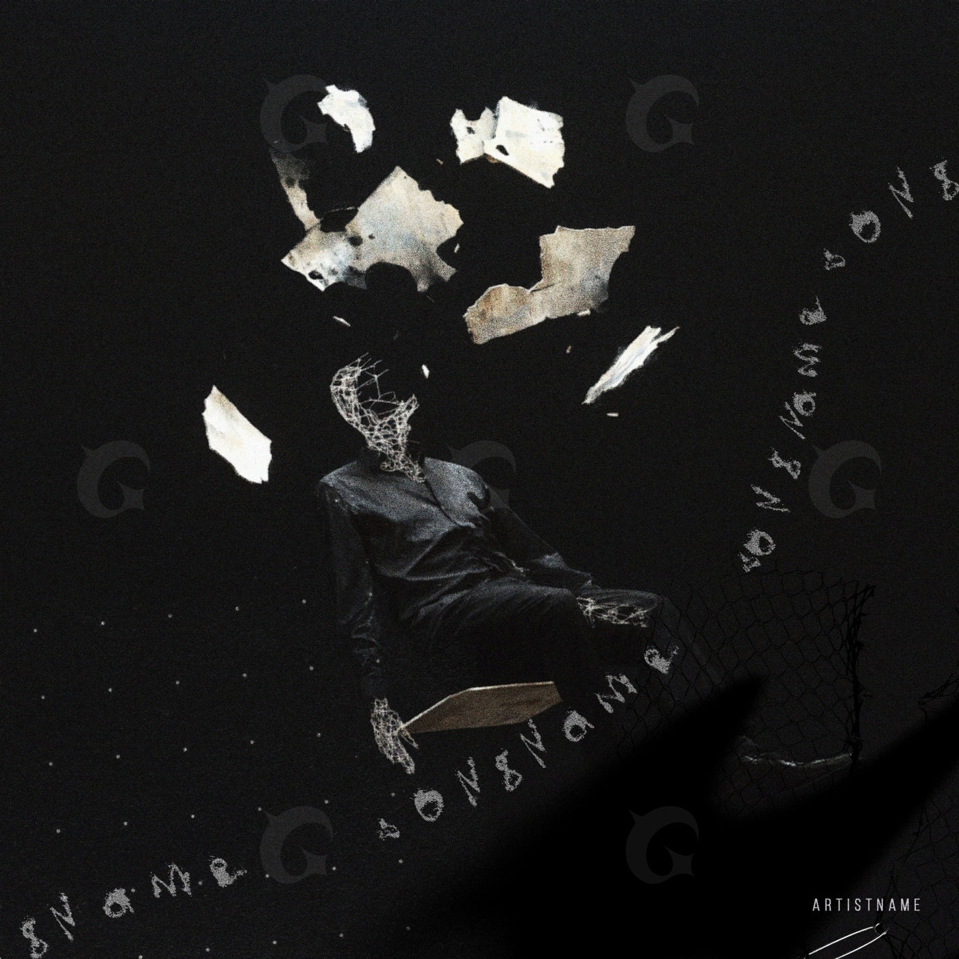 Fragmented man on swing