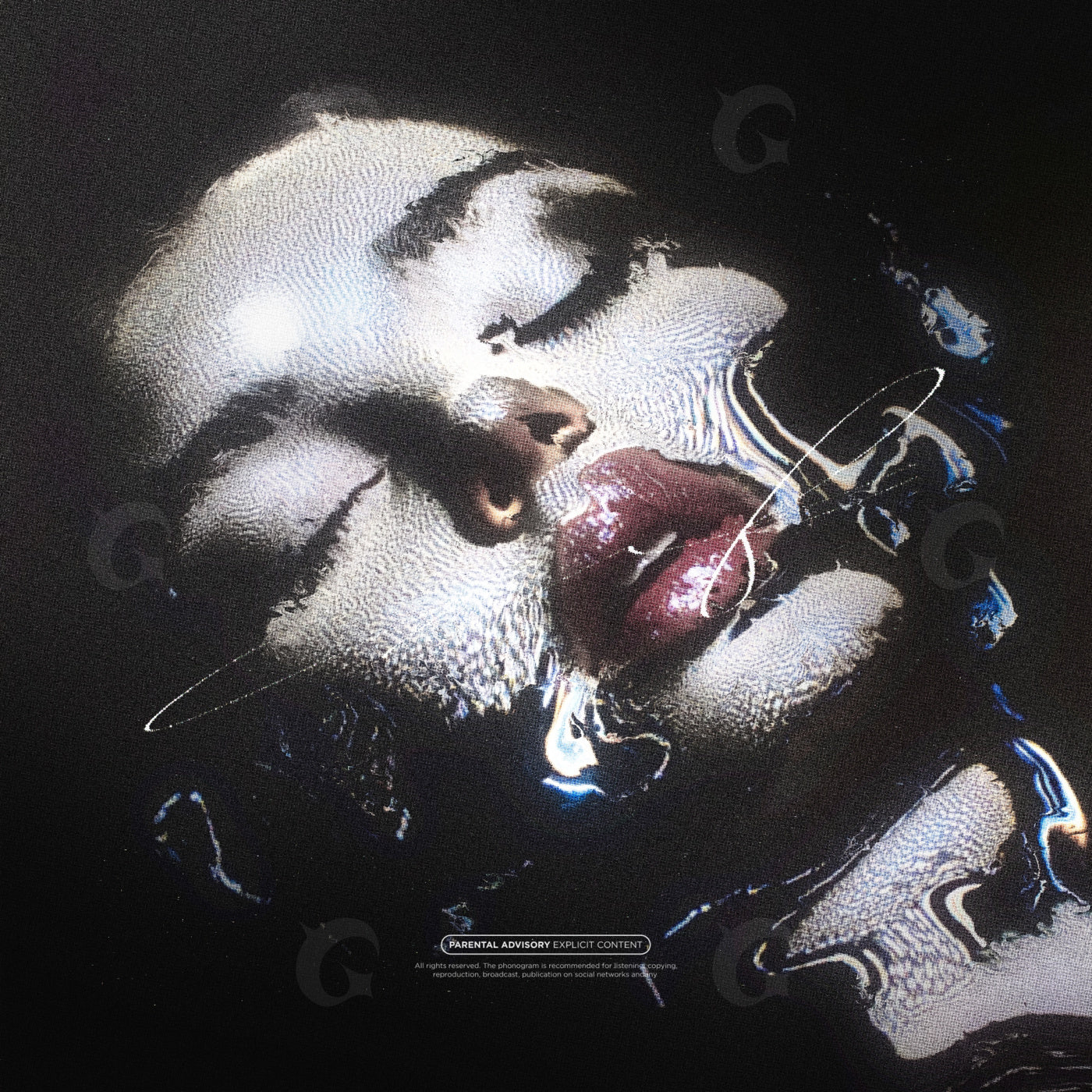 Drowned face in water